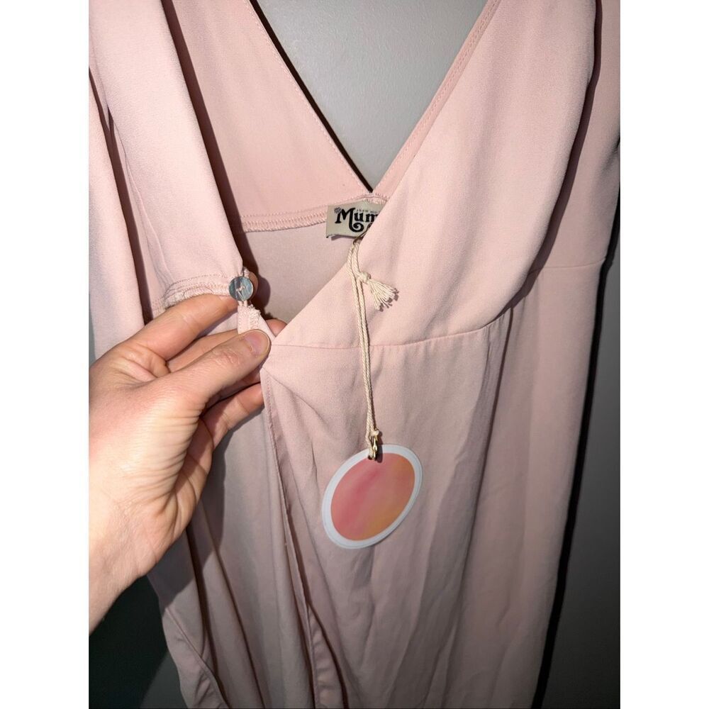 Show me your mumu Mariah wrap dress blush beige small NWT - Picture 7 of 10